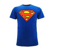 T-Superman Logo Superhero Clark Kent. T-shirt officiel. T-shirt unisexe, bleu et rouge, enfant garçon et adulte., bleu, 7-8 ans