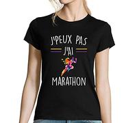 T t-Shirt Femme J'peux Pas J'Ai Marathon| Tee t-Shirt Humour Fun Drôle | Collection Sport Course à Pied et activité M