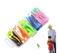 T TAIL BAIT MOLD, BAITS DOUX POUR LA PISCE DE BASSE - 25x Assortiment de leurre de pêche d'eau douce en silicone coloré - Fish attrapant des attractifs plombe Hook avec une boîte pour le brochet