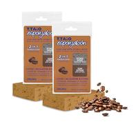 T.TAIO - Pack de 2 EsponJabón Café - 240 g - Éponge de Savon 2-en-1 - Exfoliant Revigorant et Détoxifiant - Nettoyage Profond Corps & Zones Rugueuses - Unisexe