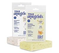 T.TAIO - Pack de 2 EsponJabón - Perle de Nacre + Avoine - 240 g - Éponge de Savon 2-en-1 - Nettoyage Doux, Éclat & Soin Apaisant - Peaux Sensibles - Unisexe