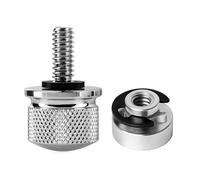 T TAKONE Accessoires Harley Davidson - 1 jeu de vis de siège de moto en aluminium avec clips C et vis moletée pour une fixation sûre de siège de moto (argenté)