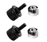 T TAKONE Accessoires Harley Davidson - 2 jeux de vis de siège de moto en aluminium avec clips C et vis moletée pour une fixation sûre de siège de moto (noir)