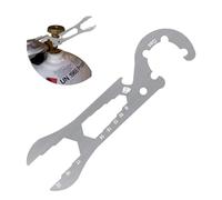 T TAKONE Clé à bouteille de gaz en acier inoxydable - Pour bouteille de propane de 11 kg - Avec clé de régulateur et décapsuleur - Convient pour l'extérieur - Argenté