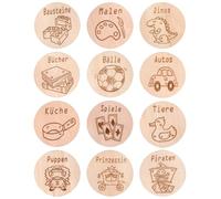 T TAKONE Lot de 12 étiquettes de rangement pour chambre d'enfant IKEA Trofast - Avec pastilles Velcro - Autocollants de rangement pour étagère et boîte à jouets