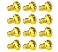 T TAKONE Lot de 12 vis de frein à disque de vélo M5 x 10 mm anodisées T25 pour VTT, vélo de route, VTT (doré)