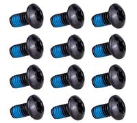 T TAKONE Lot de 12 vis de frein à disque de vélo M5 x 10 mm anodisées T25 pour VTT, vélo de route, VTT (noir)