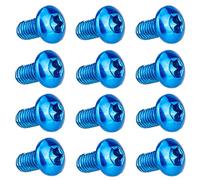 T TAKONE Lot de 12 vis de frein à disque de vélo M5 x 10 mm anodisées T25 pour VTT, vélo de route, VTT (bleu)