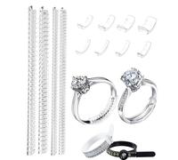 T TAKONE Lot de 14 réducteurs de bagues - Avec mesureur de taille de bague - Tailles allemandes - Entretoises et réducteur de bagues - Réducteur de bagues invisible pour bagues lâches (pour hommes et