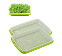 T TAKONE Lot de 2 bacs à germination de cresson de 32 cm - Grands bacs à germes - Idéal pour semences germées - Kit de démarrage pour germes et microverts et cresson