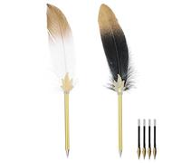 T TAKONE Lot de 2 stylos à bille - Noir et blanc - Plume élégante pour l'écriture pour le bureau, les étudiants et les cadeaux (noir et blanc)