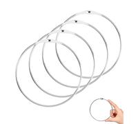 T TAKONE Lot de 4 anneaux en métal à ouvrir - Diamètre : 15 cm - Grand porte-clés polyvalent - Pour accrocher clés, vêtements et serviettes