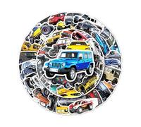 T TAKONE Lot de 51 autocollants en vinyle pour voiture tout-terrain, pompiers pour voiture, enfants, imperméables et réutilisables, pour valise, bouteille d'eau, ordinateur portable, skateboard