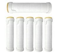 T TAKONE Lot de 6 filtres de pommeau de douche, 10,5 x 2,5 cm, coton PP épais, filtre anti-calcaire universel, propre et propre, noyau en coton pour lutter contre le calcaire et le chlore (jaune)