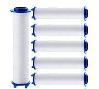 T TAKONE Lot de 6 filtres pour pommeau de douche, 9,5 x 2,4 cm, coton PP, filtre anti-calcaire épais, universel et propre, noyau en coton pour lutter contre le calcaire et le chlore (bleu)