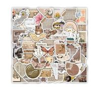T TAKONE Lot de 60 autocollants esthétiques vintage pour Kindle et ordinateur portable, idéaux pour les amateurs de livres, les adolescents et le scrapbooking