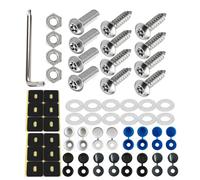 T TAKONE Lot de vis de plaque d'immatriculation antivol en acier inoxydable - M5 x 20 - Avec capuchons et outils - Pour voiture et moto