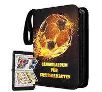 T TAKONE Match Attax Album de cartes de football - En cuir synthétique imperméable - Avec 50 pages - Classeur 24/25 pour 400 cartes - Cadeau pour les amateurs de cartes de football et les enfants