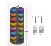 T TAKONE Porte-chapeau mural pliable, rangement optimal des casquettes avec 14 poches, organisateur de casquette de baseball double rangée pour les amateurs de sport et support de chapeau arrière de