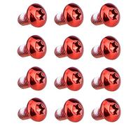 T TAKONE Lot de 12 vis de frein à disque de vélo M5 x 10 mm anodisées T25 pour VTT, vélo de route, VTT (rouge)