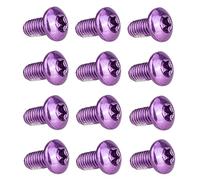 T TAKONE Vis de disque de frein pour vélo, 12 pièces M5 x 10 mm Vis de frein à disque anodisées T25 pour rotor de vélo pour VTT, vélo de course, vélo de montagne (Violet)