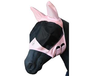 T TEKE Masque anti-mouches en maille fine pour cheval avec oreilles, visière anti-UV 3D avec rembourrage en polaire supplémentaire, protection contre les insectes nuisibles