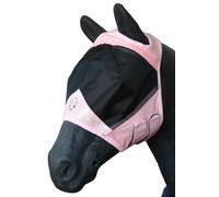 T TEKE Masque anti-mouches en maille fine pour cheval sans oreilles, visière anti-UV 3D avec rembourrage en polaire supplémentaire, protection contre les insectes nuisibles