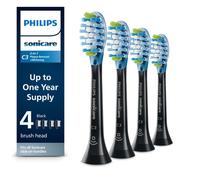 T tes de brosse dents de rechange Philips Sonicare C3 Premium Plaque Control, 4 t tes de brosse noires, HX9044/95