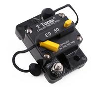 T Tocas 50 Amp 12V- 48V DC Disjoncteur de voiture commutable réinitialisation manuelle pour Le bateau Moteur à tambour Marin RV Caravan Pièces du système solaire 50A