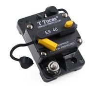 T Tocas E9 Disjoncteur 40A 12V-48V CC Réinitialisation Manuelle pour Véhicules, Camping-Cars, Bateaux, Systèmes Solaire et Moteurs de Pêche (Trolling) - Certifié UL, Étanche IP67, Commutable 40 A