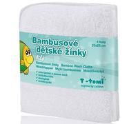T-TOMI Bamboo Washcloth White gant de toilette 25x25 cm 4 pcs