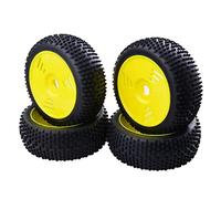 T TOOYFUL 4pcs RC Jantes en Caoutchouc Antidérapants pour 1/8 RC Buggy Camion, Jaune