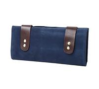 T TOOYFUL Etui à Ciseaux Trousse de Rangement des Outils Coiffeurs en Cuir Pochette pour Ciseaux Cisailles de Coiffeurs - Bleu foncé