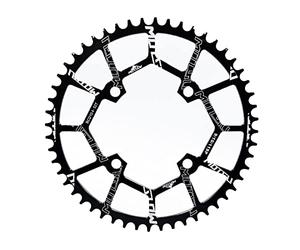 T TOOYFUL Plateau 104 BCD 40/42/44/46/48/50/52 T Anneau de Chaîne Simple Large Étroit avec pour Vélos de Route, VTT, Vélo BMX VTT - Noir 52T