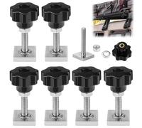 T-Track Clamp écrou à Poignée Étoile,6pcs Vis Papillon Bouton T-Track Écrous Coulissants,Vis Coulissantes M6 en Acier Inoxydable,Adaptateur T-Track,Adaptateur à Rainure en T