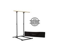 T-Trix MultiGym Station Barre de traction en hêtre massif - charge 110 kg + sac de transport - noir