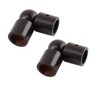 T Tulead Lot de 2 connecteurs d'angle pour tringles à rideaux en bois de 2,8 cm de diamètre intérieur réglable avec vis