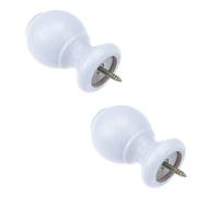 T Tulead Lot de 2 embouts de tringle à rideaux à visser Blanc