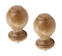 T Tulead Lot de 2 embouts de tringle à rideaux en bois à visser (couleur bois)
