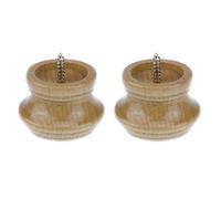 T Tulead Lot de 2 embouts de tringle à rideaux en bois à visser (couleur bois)