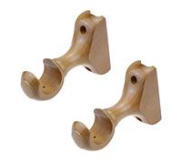 T Tulead Lot de 2 supports de tringle à rideaux en bois de 29 mm (couleur bois)