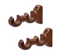 T Tulead Lot de 2 supports de tringle à rideaux en bois - Fixation murale - Couleur bois