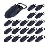T Tulead Lot de 20 clips porte-jarretelles en métal noir, noir, 20 Count (Pack of 1)