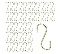 T Tulead Lot de 40 mini crochets dorés clairs en S pour suspendre des bijoux, des sacs à main, des clés 2 x 42 mm