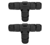 T Type Tee Junction Box Connector IP68 Waterproof 450V 16A 3 Way Cable Connector for Outdoor LED Lighting, Garden Lights and Street Lamps with Brass Contacts and Crimp Mount