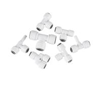 T-Type Tee RO Water Fitting - Male To Female Thread Quick Connect 1/4 Inch 3/8 Inch Hose Pipe Connector For Water Filter And Reverse Osmosis System Parts(JSQMK051,10 pcs)