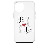 T & U Initiales de couple, mariage, anniversaire, Mr & Mrs Coque pour iPhone 12/12 Pro