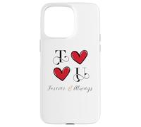 T & U Initiales de couple, mariage, anniversaire, Mr & Mrs Coque pour iPhone 15 Pro Max