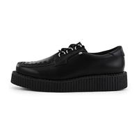 T.U.K Anarchic Creeper de Chaussures en Cuir pour Hommes et Femmes - Couleur Black Leather - Gothiques à Punk Rock - Brothel Creepers - Chaussures compensées à Lacets - Taille EU40