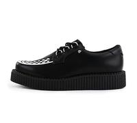 T.U.K Anarchic Creeper de Chaussures en Cuir pour Hommes et Femmes - Couleur Black Leather White Interlace - Gothiques à Punk Rock - Creepers - Chaussures compensées à Lacets - Taille EU38